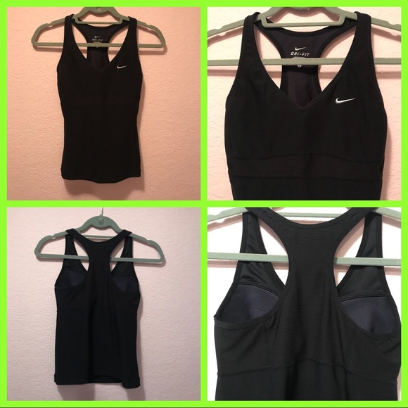Nike Tops - NWOT. Nike DRI-FIT racerback black workout top.
